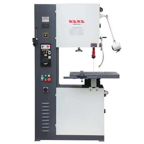 Front view of Heavy Duty 16 Inch Vertical Metal Cutting Bandsaw With 220V Single Phase Variable Speed Pro Grade Integrated Blade Welder And Grinder Tilting Cast Iron Table For Steel Aluminum And Plastic VS 1611