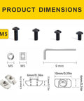 All In One Heavy Duty 222 Pcs M5 T Nuts Screws Kit dimensions and components for 2020 Series Aluminum Extrusion