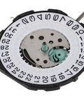 Six Piece Quartz Watch Movement Replacement Parts Kit Sl28 for mechanical wristwatch repair, close-up view of date wheel mechanism.