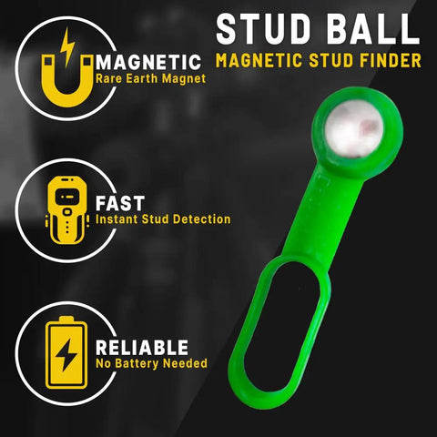 Green Magnetic Stud Ball Detector With Rare Earth Magnet 27 Pound Pull No Batteries Needed Portable Wall Stud Finder for nails