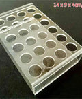 1 Pack 24 Socket Lab Test Tube Rack For 5ml And 10ml Tubes, Tough Polystyrene Plastic Organizer That Holds 24 Tubes, Easy To Clean