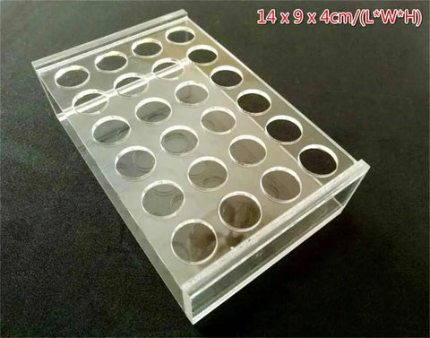 1 Pack 24 Socket Lab Test Tube Rack For 5ml And 10ml Tubes, Tough Polystyrene Plastic Organizer That Holds 24 Tubes, Easy To Clean