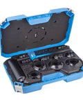 Open case of Pro Grade Bearing Fitting Tool Kit For 10 To 55 Millimeter Bore With Cold Installation Set showing components