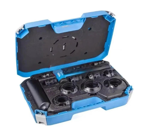 Open case of Pro Grade Bearing Fitting Tool Kit For 10 To 55 Millimeter Bore With Cold Installation Set showing components