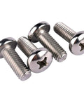Four 20 Pack 1/4-20 x 1/2 Pan Head Phillips Machine Screws 304 Stainless Steel 18-8 Full Thread Corrosion-Resistant Fasteners close-up