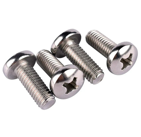 Four 20 Pack 1/4-20 x 1/2 Pan Head Phillips Machine Screws 304 Stainless Steel 18-8 Full Thread Corrosion-Resistant Fasteners close-up
