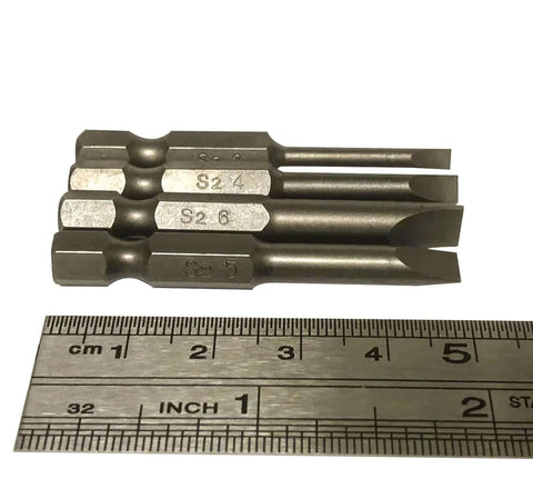 aiyun 3-piece S2 steel slotted/Phillips screwdriver bit set, 2-inch long, 1/4-inch hex shank, magnetic