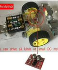 Mini L298N 2 Channel H Bridge DC Motor Driver Board With MX1508 Chip on toy car, drives two DC motors or a 4-wire stepper motor.