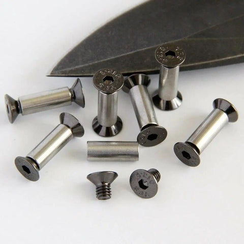 10 Piece Knife Handle Bolt Rivet Screw Fastener Nut Kit For DIY Projects, M4 Screws, 416 Steel Hardened To HRC 39 To 44