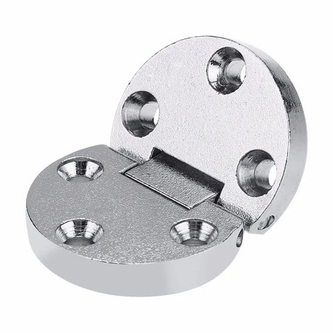 Heavy Duty Zinc Alloy Self Supporting Folding Table Hinges Two Pack Built Like A Tank Oval Hardware showing a polished zinc hinge design.