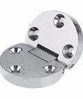 Heavy Duty Folding Table Hinges 2 Pair Zinc Alloy Self Supporting Flap Table Hardware For Home Furniture Easy Snap Fit Rock Solid Durable Support Up To Twenty Two Lbs, close-up of shiny silver hinge.