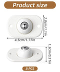 Dimensions of Eight Pack Self Adhesive Caster Wheels With 360 Degree Swivel Universal Small Casters in white, for various furniture.