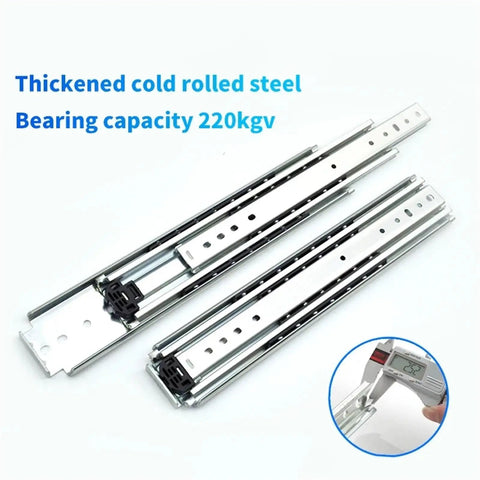 Heavy Duty Full Extension Drawer Slides For Cabinets And Tool Chests, Industrial Thickened Rail System With Detachable Quick Release Latches