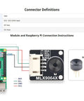 Diagram of Plug And Play Thermal Imaging Camera Module With 32x24 IR Array, 110 Degree Field Of View, Low Power Under 23mA, connected to Raspberry Pi