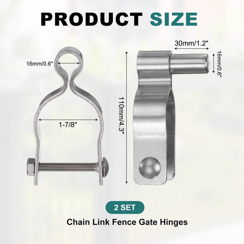 Built Tough Heavy Duty Gate Hinge Set For One And Seven Eighths Inch Chain Link Fence 304 Stainless Steel details