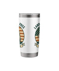 Patriotic Insulated Tumbler With US Flag Sailboat Motif Red White And Blue Stainless Steel Travel Mug