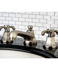 French Country Widespread Lavatory Faucet With Pop Up Drain In Brushed Nickel No Fuss Easy Install Adjustable 8 To 16 Inch Spacing