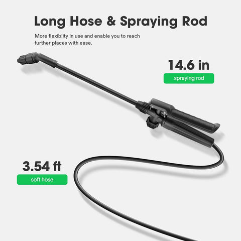 1.35 Gallon Pump Pressure Sprayer With Adjustable Shoulder Strap And Nozzle Safe Valve Rugged HDPE Build Hose and Spraying Rod