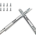 Kickass Heavy Duty Dual Direction 8.4 Inch Drawer Slides With Butter Smooth Glides Zinc Plated Steel for Tight Cabinet Fits includes essential mounting screws.