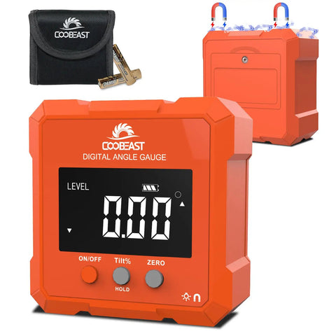 Backlit Digital Angle Gauge With Magnetic Base For Woodworking And Construction Compact Protractor Inclinometer Tool