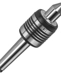 MT2 Morse Taper Live Center for Lathe Tailstock, Rock-Solid 60-Degree Point, precision steel bearing shown at an angle.