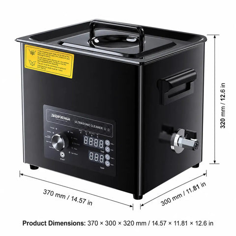Pro Ultrasonic Cleaner Machine 10L Tub Tank With Digital Heater Timer Knob Control Powerful 40kHz Cleaning For Jewelry Tools Engine Parts Carburetors Spray Nozzles And Small Hardware Items Deep Soak Bath