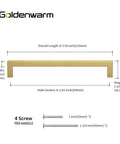 Brass Cabinet Pulls Hardware 8 Inch Center 204mm Handles For Dresser Drawers Kitchen Cupboards Gold Tone Drawer Pulls