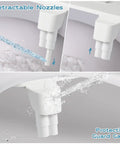 Ultra Slim Bidet Attachment With Dual Mode Wash For Toilet Easy To Install Non Electric Toilet Seat Attachment with retractable nozzles
