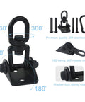 Heavy Duty Hammock Hanging Kit With 360 Degree Swivel Hooks 1000 Lb Capacity For Chairs Yoga Straps Outdoor Patio Porch Setup Easy Indoor Outdoor Use Black - includes 304 stainless steel components and fasteners.