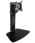 Durable Heavy Duty Freestanding Monitor Mount Desk Stand Rock Solid Height Adjustable Arm for 17 to 32 Inch Screens in black.