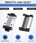 MGN12 450mm Linear Rail Guide With MGN12H Bearing Block For DIY 3D Printing Easy Install Pre Drilled Holes front and side view
