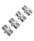 Real Heavy Duty M14 To M16 Hydraulic Fitting Adapters Made From Solid Carbon Steel For Mini Excavators And Construction Featuring Four Pieces To Ensure Seamless Connections For Attachments Keeping Ops Smooth Push It To Limit Always Like A Boss, four metal adapters