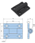 Constant Torque Position Control Friction Adjustable Hinge Weld On One Color 1 Piece Heavy Duty Hinge with diagram