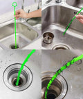 Five In One Drain Snake Kit With Five Pack Flexible Drain Augers For Hair Clog Removal And Easy Drain Fixes, used in sink.
