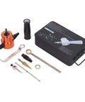 Dual Head Electric Nibbler Attachment With 360 Degree Cutting for metal sheets, shown with accessories and carrying case.