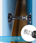 Solid Two Pack Black Magnetic Door Stop With Mounting Screws Holds Doors Tight And Catches Slamming Noise With Built In Spring Cushion For Easy Install showing spring cushioning system.
