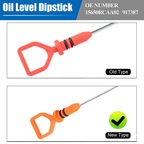 Engine Oil Dipstick Level Dip Stick Compatible With Honda Accord Pilot Odyssey Acura MDX RDX RL TL TSX ZDX Replacement Dipstick 15650RCAA02 with orange handle