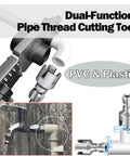 Solid 4 In 1 Water Pipe Threader Set For Fast Internal And External Threading Fits Inch And Inch PvC Pipes Compatible With Electric Drill.