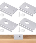 4-Pack Bi-Fold Door Pivot Repair Kit For Top Or Bottom Mount No-Sweat Heavy-Duty Stainless Steel Brackets on wooden surface