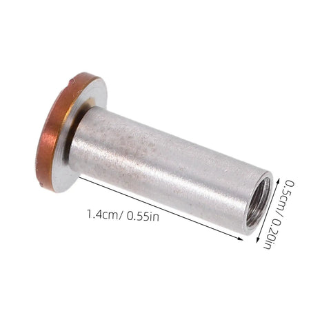 Top Shelf Stainless Steel Knife Handle Screws For Quick Blade Fabrication Featuring Straight Slot Notch, 1.4 cm length, sturdy fastener.