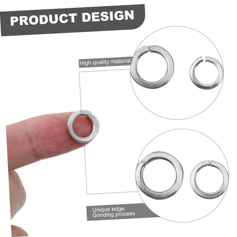 600 Piece Stainless Steel Spring Washers Set With Split Gasket Washers For Electrical Connections And Automotive Applications, finger-held
