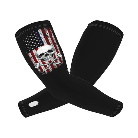 Fresh Ice Silk Cooling Arm Sleeves Bold Us Flag Print Heavy Duty Uv Blocker For Jogging Cycling Driving Total Game Changer Legit Snug Daily Driver For Road Trips