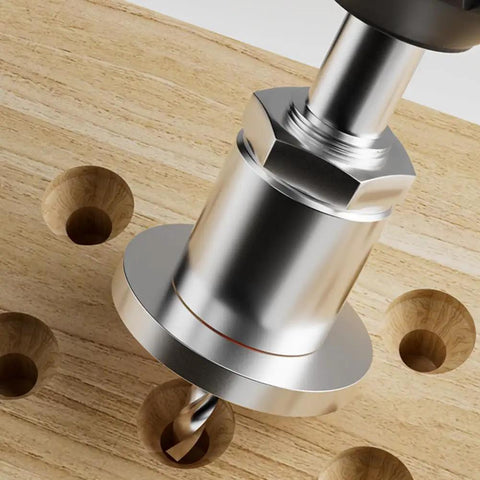 Adjustable Quick Change Countersink Drill Bit Set For Woodworking And DIY Projects 8mm Round Shank in use on wood surface