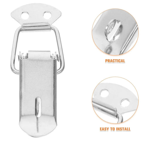 Spring Loaded Toggle Latch Catch Stainless Steel Lockable Clip for Toolboxes and Suitcases with padlock hole