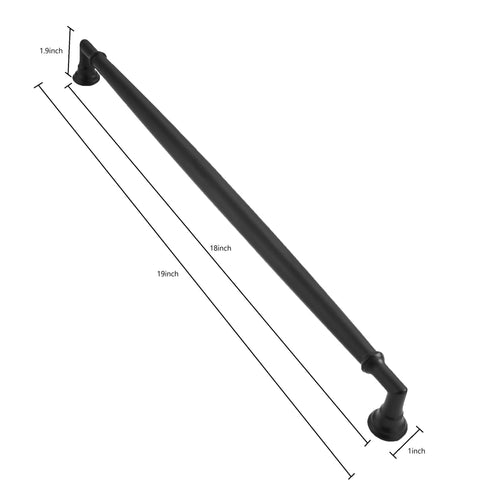 18 Inch Matte Black Appliance Pull Cabinet Hardware Solid Heavy Duty Kitchen Cabinet Pulls for Cupboards and Drawers side view