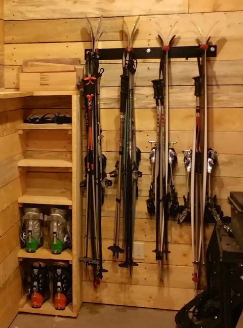 Heavy Duty Ski Rack Wall Mount Stack Your Stash In The Garage Holds Eight Pairs Of Skis And Snowboards Solid As A Rock Organization Setup For Real Riders Who Want Clean Space