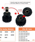 54T 0.8 32 Pitch Metal Spur Gear Set with 15T 17T 19T Pinions and 3.175mm Coupler for RC vehicles compatibility chart