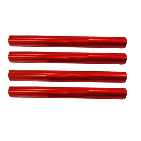Four red aluminum tubes from Tent Pole Repair Tool Kit With 4 Lightweight Aluminum Tubes For 7.9-8.5mm Poles, Quick Fix Accessories.