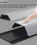 Wall Mounted Cable Raceway For Hidden Wires And Waterproof Cord Cover Keeps Cables Neat And Safe Baby Proof Ready For Home And Office 1 Meter Long By 30mm Wide Durable Wire Management Solution, brushed aluminum raceway with finger pointing at the cover, easy installation demo