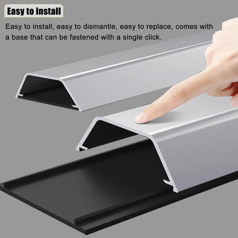 Slick Wall Mounted Cable Raceway And Waterproof Cord Cover For Baby Proofing shown with easy-to-install aluminum track and black base.